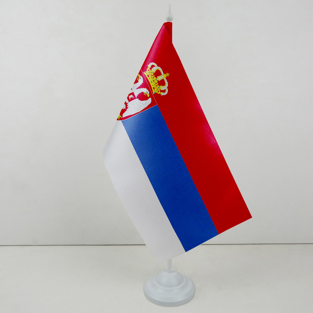 Флажок Сербии на пластиковой подставке
